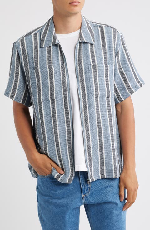 Dexter Textured Striped Zip Shirt