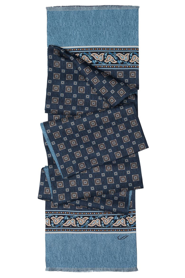 Volterra - Silk Scarf for Men, Alternate, color, Blue