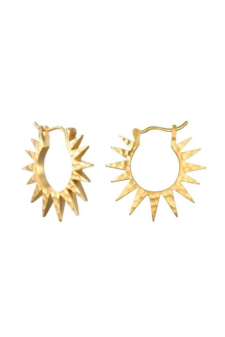 Incandescent Glow Starburst Hoop Earrings, Main, color, Gold