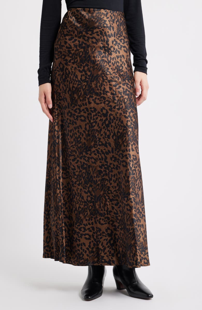 Rails Romina Satin Maxi Skirt, Main, color, Ginger Spotted