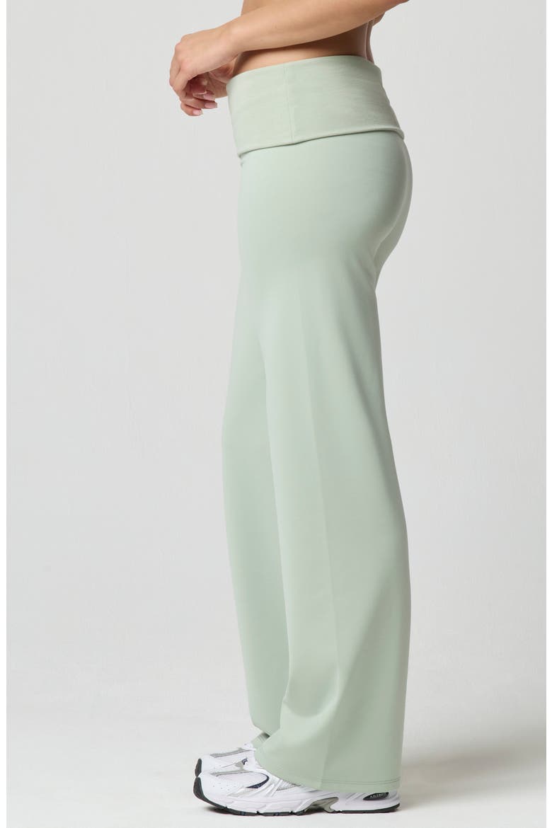 Sport Sheen Foldover Pants, Alternate, color, DESERT SAGE