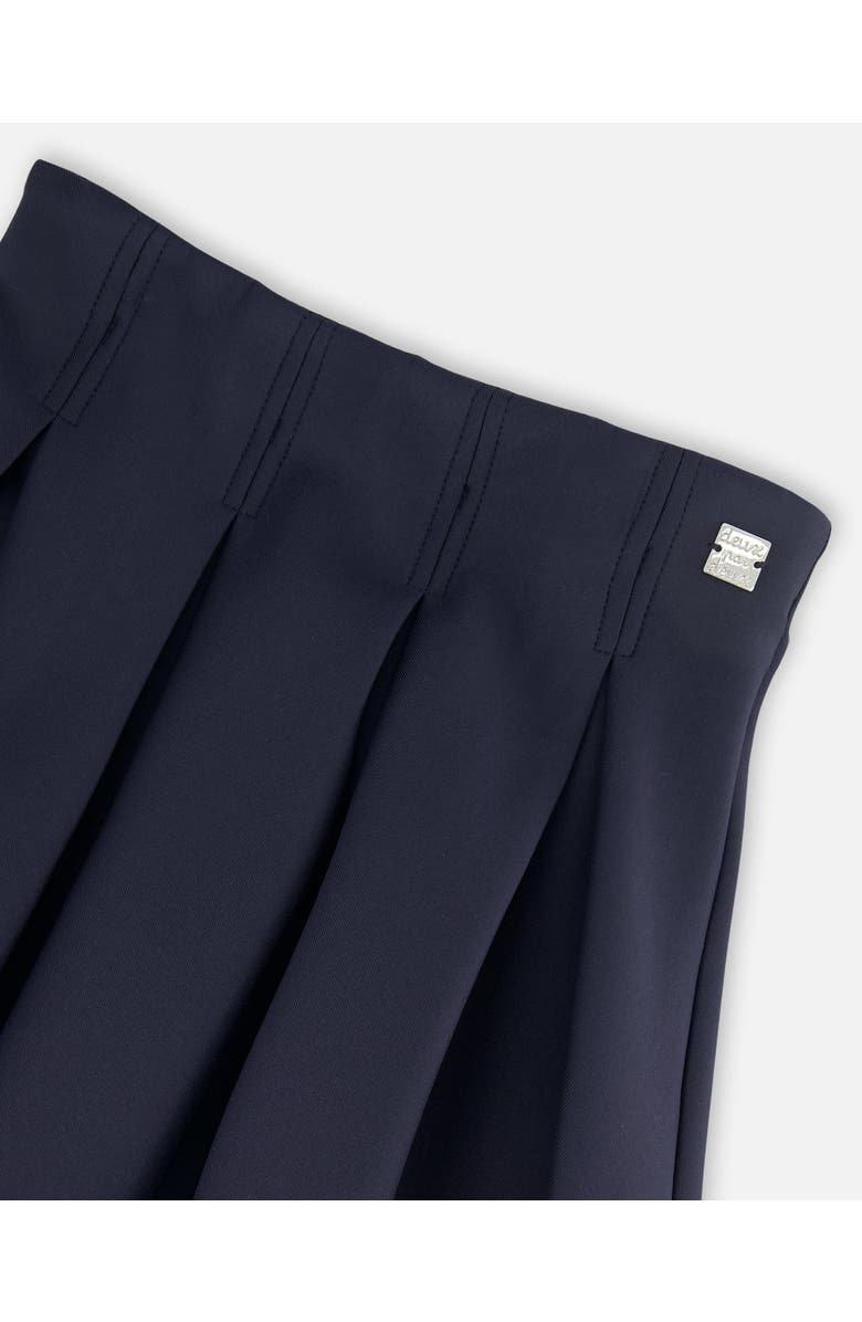 Deux par Deux Pleated Milano Skirt, Alternate, color, Navy Blue