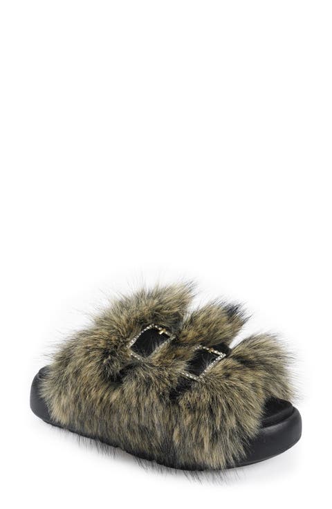 Fire Faux Fur Platform Sandal (Women)