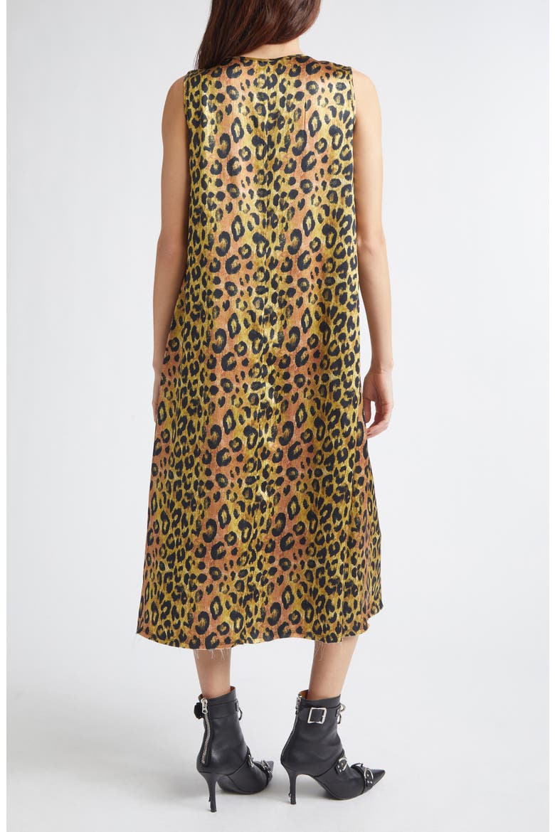 Sleeveless Leopard Print Midi Dress, Alternate, color, LIGHT BROWN PINK LEOPARD