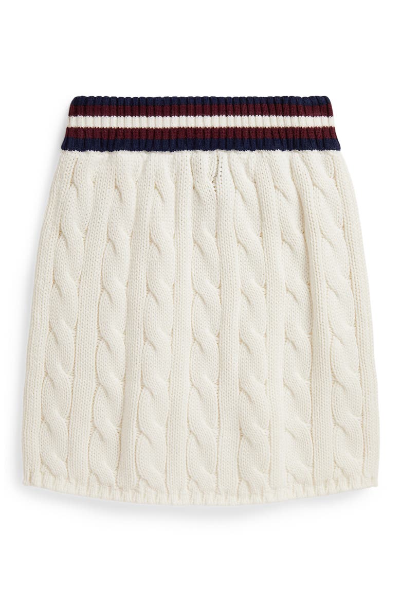 Kids' Cable Knit Cotton Skirt, Alternate, color, WHITE MULTI