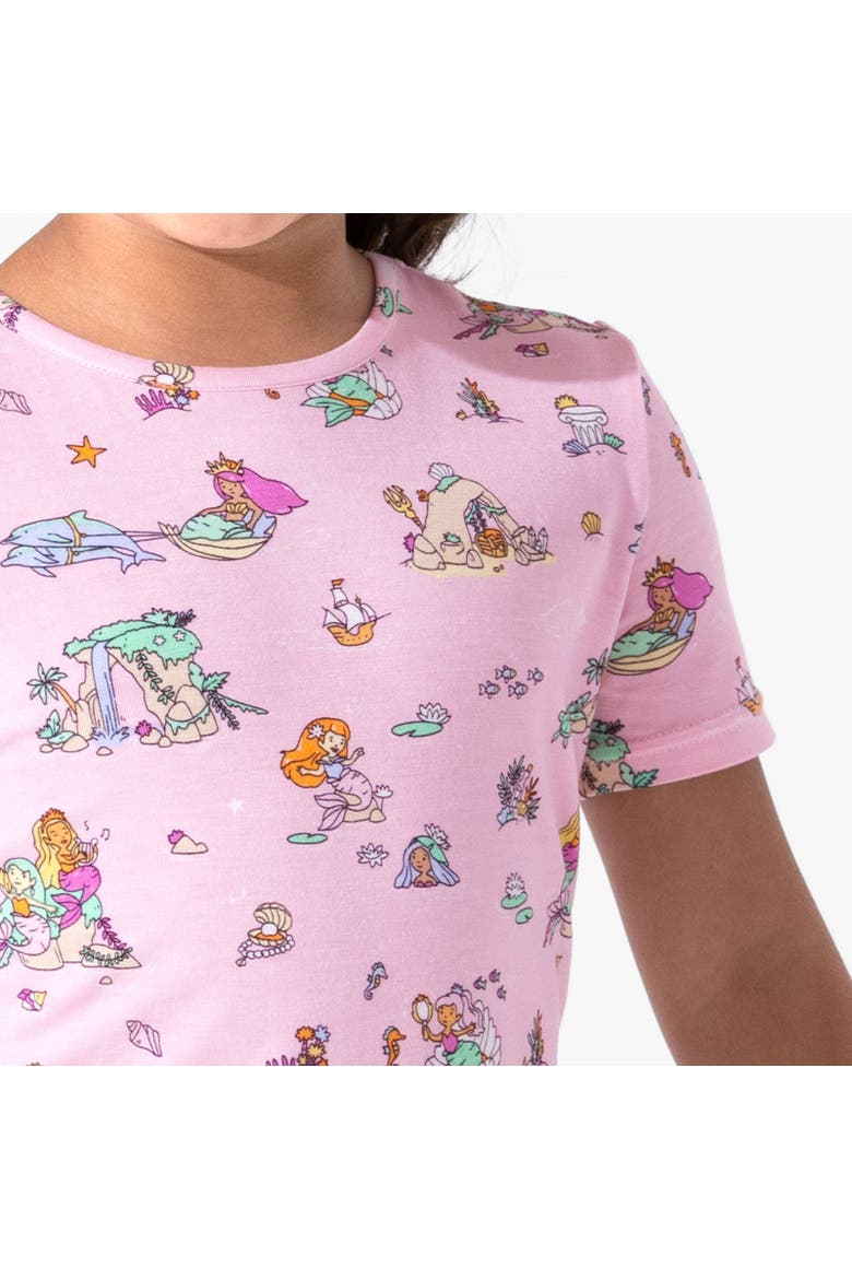 Mermaid Lagoon Kids 2-Piece Short Sleeve & Shorts Pajama Set, Alternate, color, Mermaid Lagoon