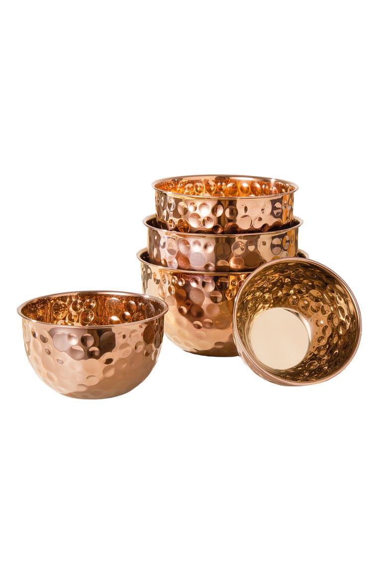 5 Piece Stainless Steel Serving Bowl Set, Alternate, color, Copper