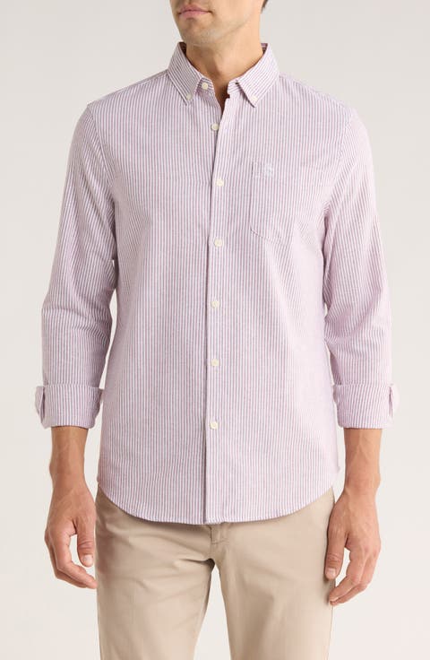 Woven Long Sleeve Stripe Shirt