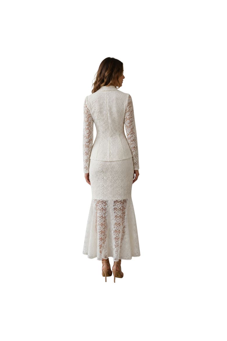 The Valentina Lace Blazer, Alternate, color, White