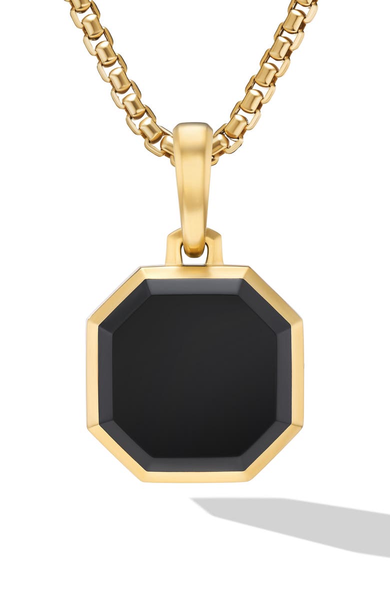 David Yurman Faceted Stone Amulet Pendant in 18K Yellow Gold, Main, color, Black Onyx/ 18K Gold