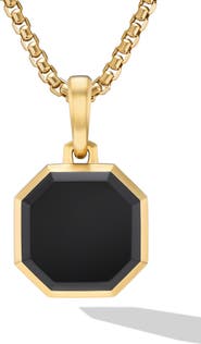 David Yurman Faceted Stone Amulet Pendant in 18K Yellow Gold