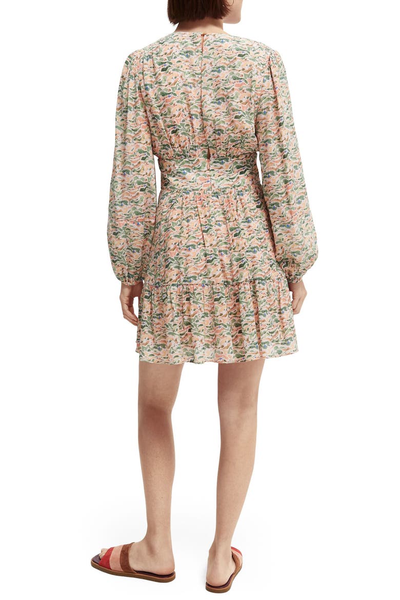 Abstract Print Long Sleeve Dress, Alternate, color, PINK COMBO