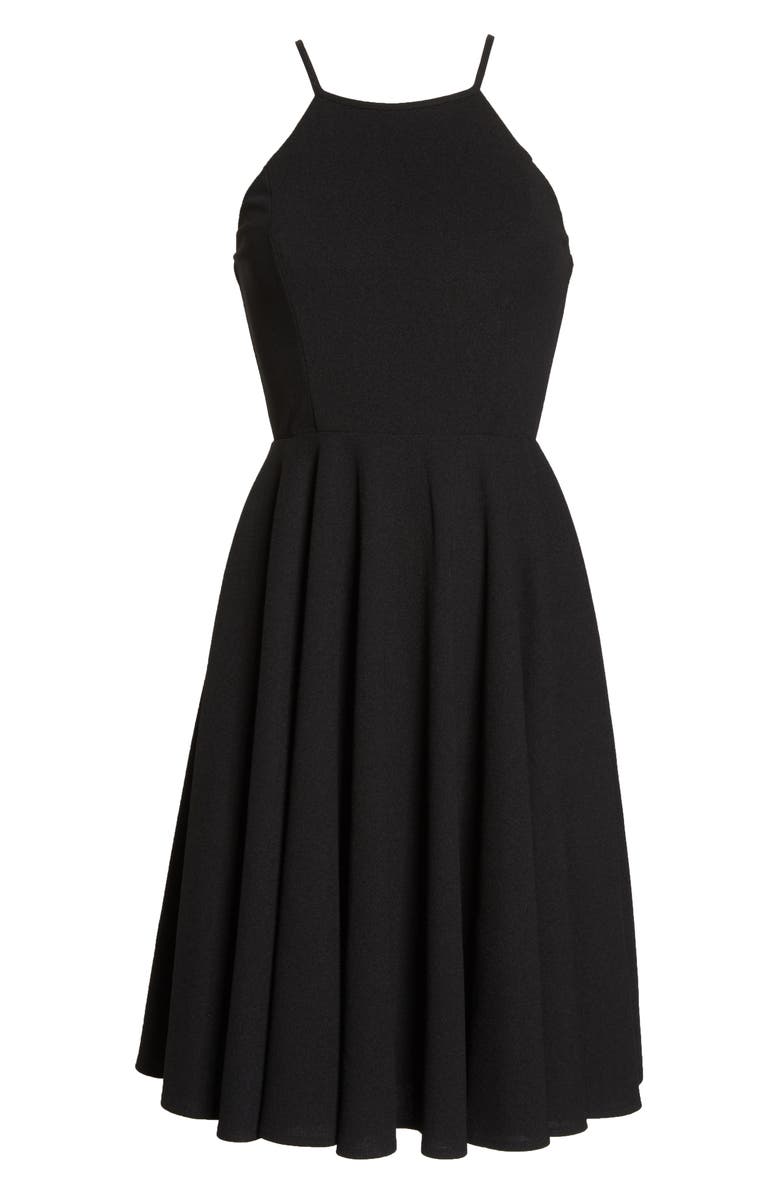 Lulus Halter Neck A-Line Cocktail Dress, Alternate, color,
