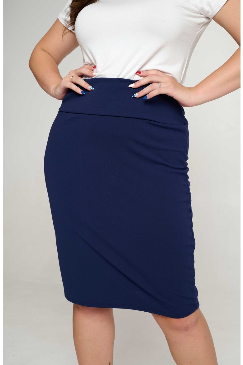 Molly Pencil Skirt, Alternate, color, NAVY