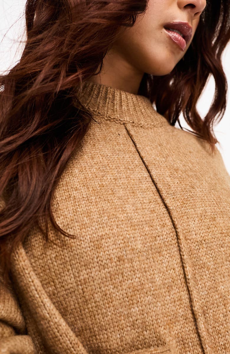 ASOS DESIGN Oversize Long Sleeve Knit Midi Sweater Dress, Alternate, color,