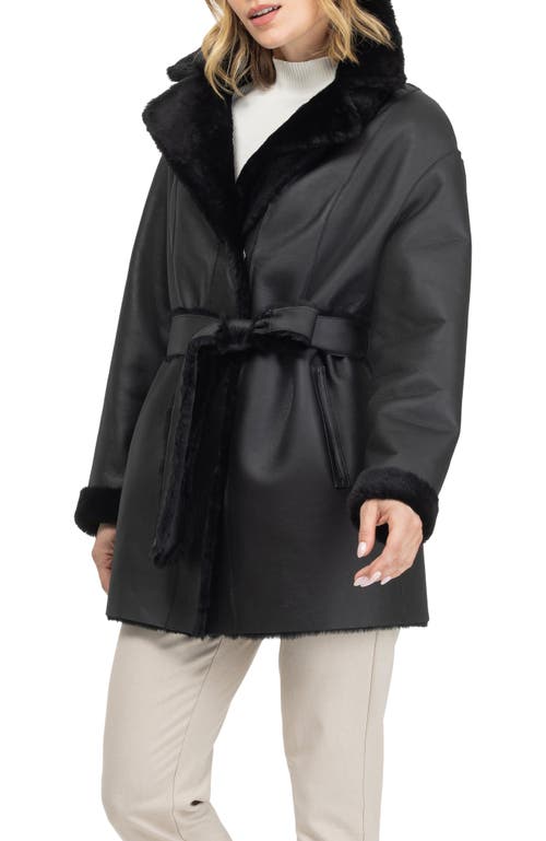 Gorski Merino Shearling Lamb Stroller, Belt In Black