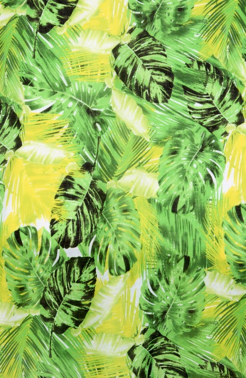 Area Stars Leaf Print Scarf In Green