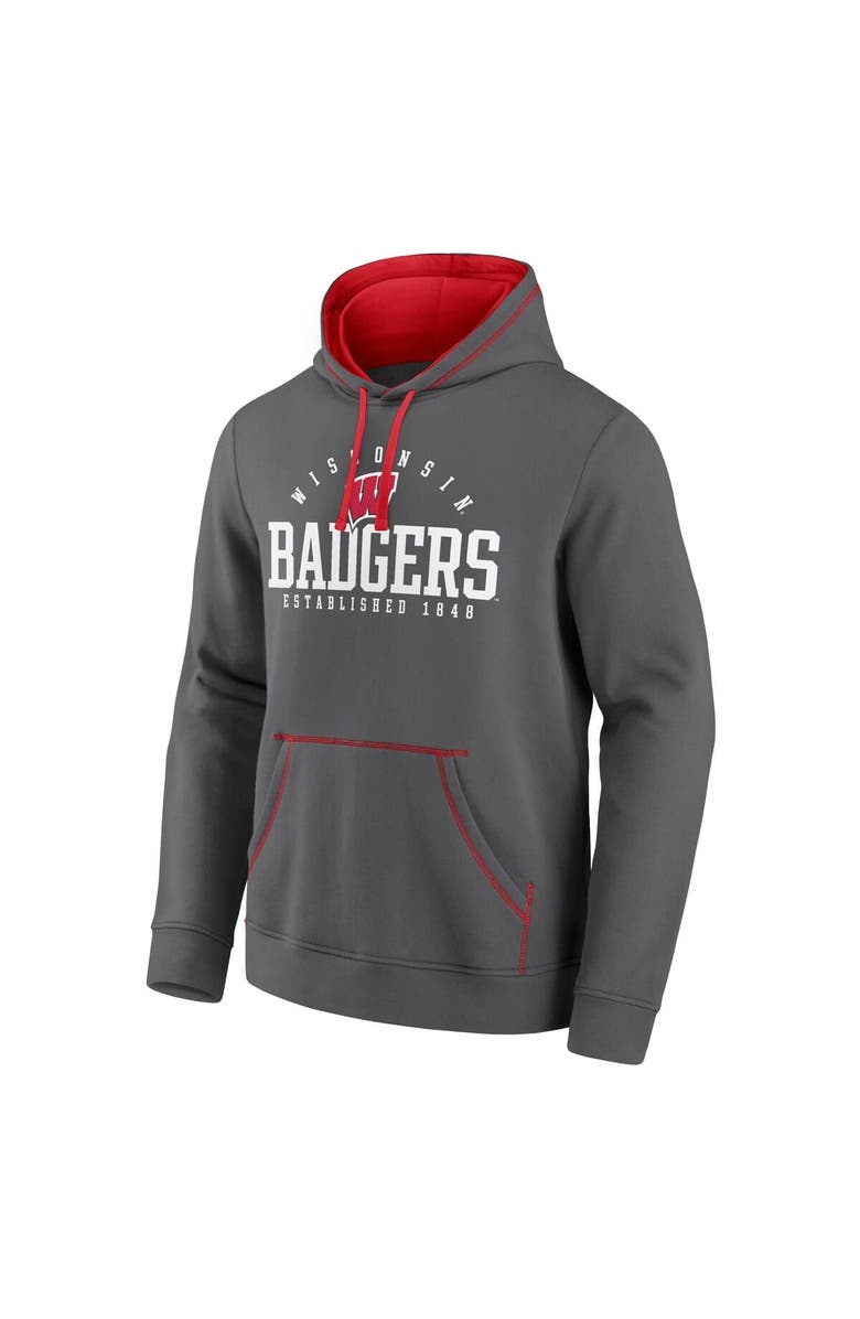 FANATICS Men's Fanatics Gray Wisconsin Badgers Toppler Fleece Pullover Hoodie, Alternate, color, Gray