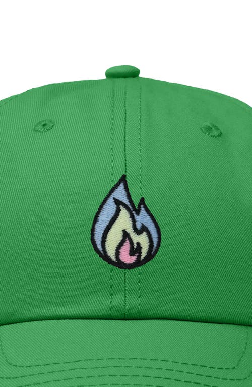 Dalix Fire Dad Hat In Kelly Green