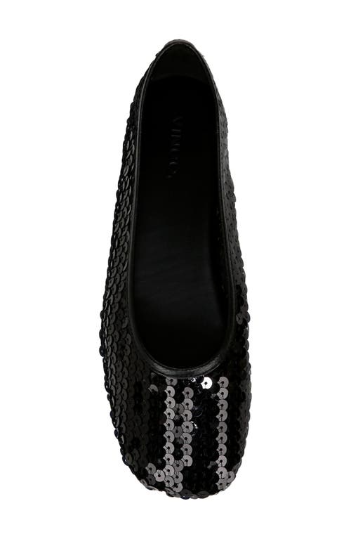 Vince Leah Sequin Ballet Flat In Black