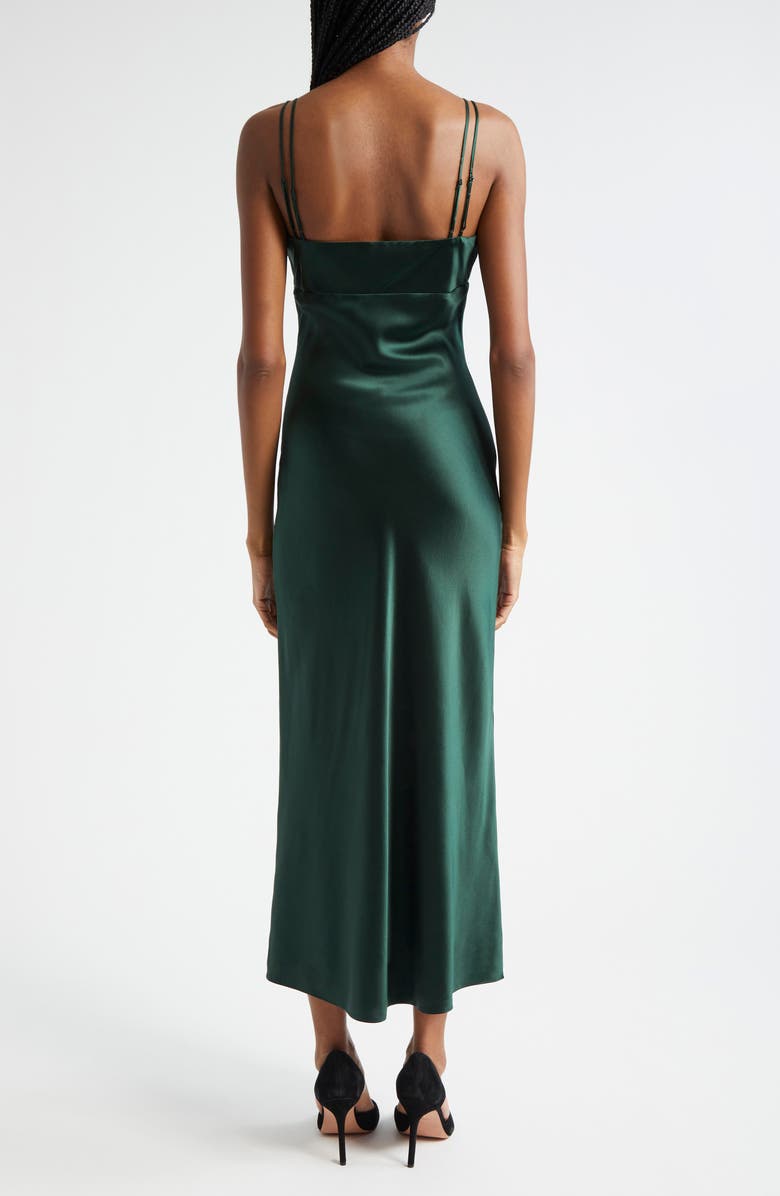 Veronica Beard Bixie Lace Detail Silk Blend Slipdress, Alternate, color, Pine