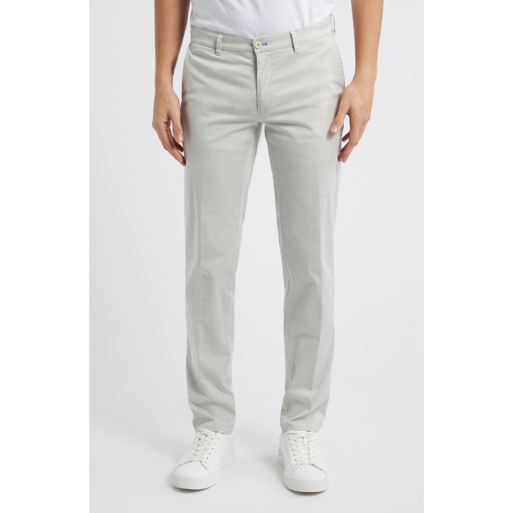 Brax Fabio Micropattern Flat Front Cotton Blend Pants In Sand
