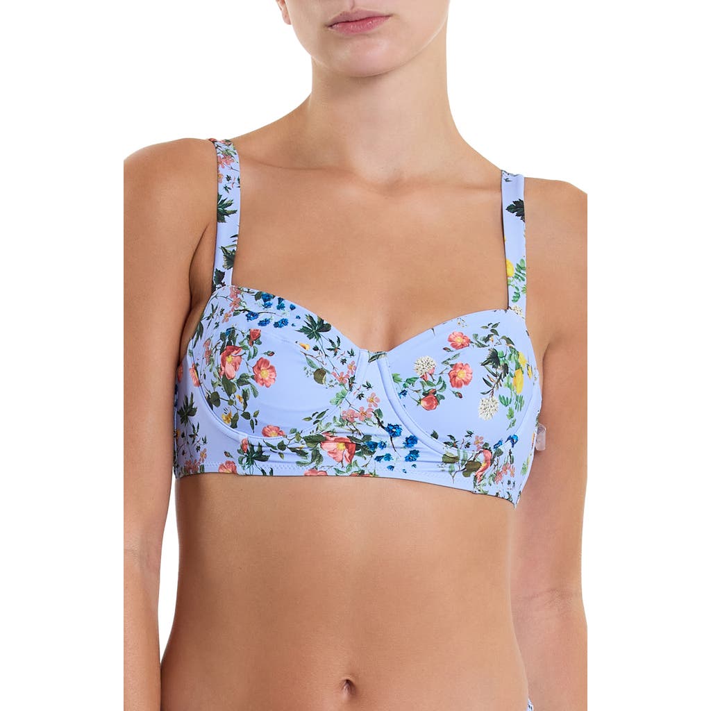 Shop Hanky Panky Balconette Bikini Top In Thankful (blue)