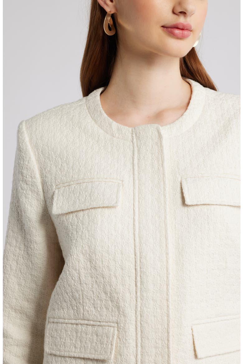 Collarless Jacket, Alternate, color, IVORY