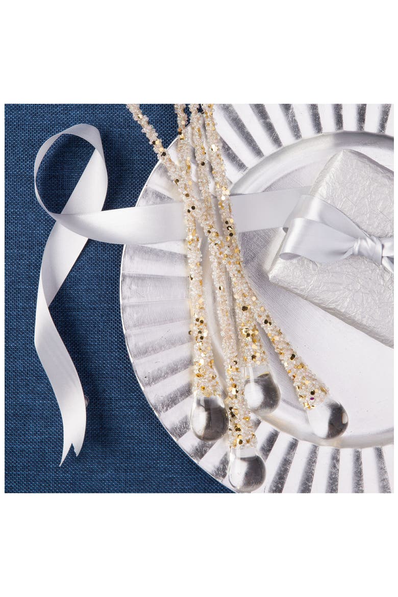 Icy Teardrops Set of 6 Ornaments, Alternate, color, GOLD