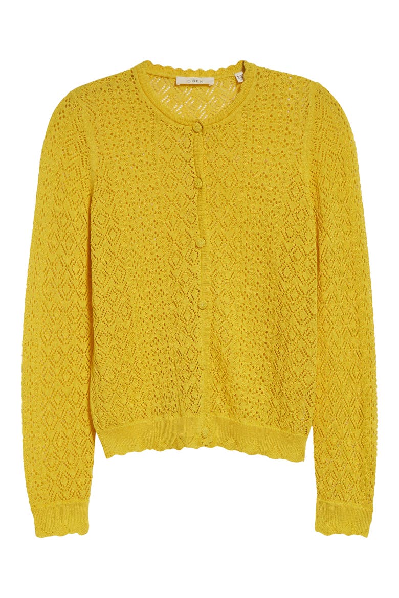 Diane Pointelle Cardigan, Alternate, color, CITRUS