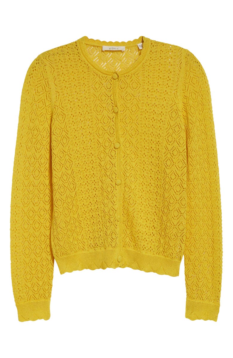 DÔEN Diane Pointelle Cardigan, Alternate, color, Citrus