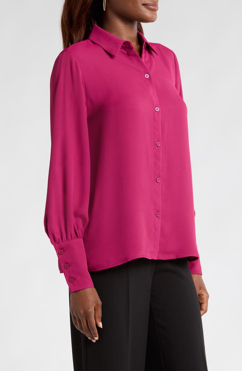 Halogen<sup>®</sup> Long Sleeve Button-Up Shirt, Alternate, color, Raspberry Purple