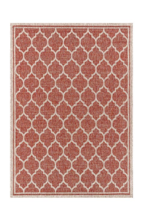 Trebol Moroccan Trellis Textured Weave Indoor/Outdoor Area Rug