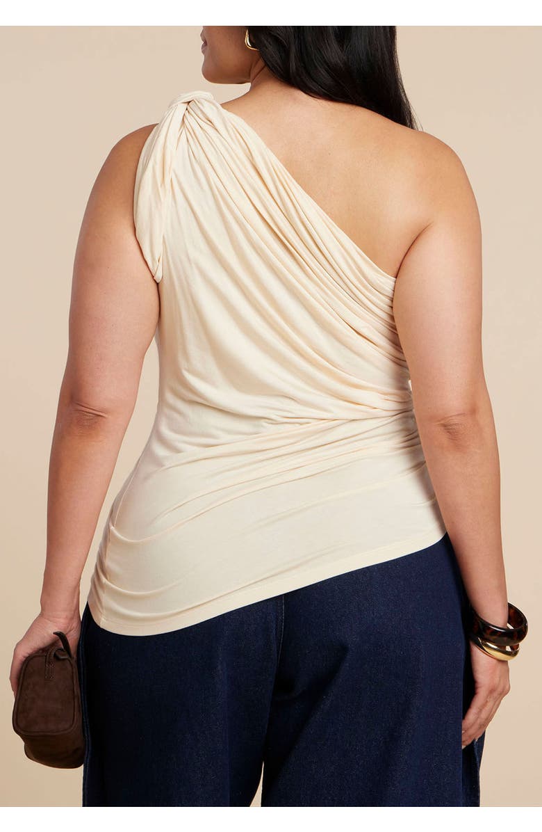 ELOQUII Sheer Twist Drape Top, Alternate, color, Dew