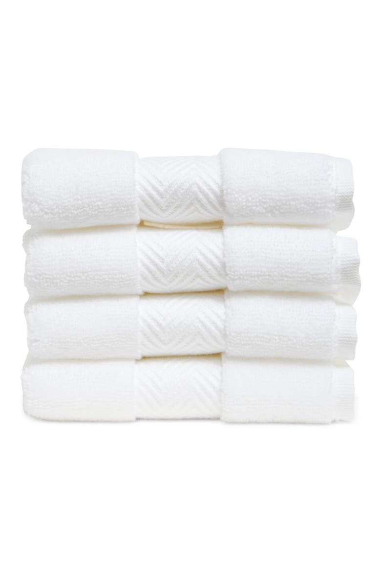 Hydrocotton Set Of 4 Washcloths, Main, color, WHITE
