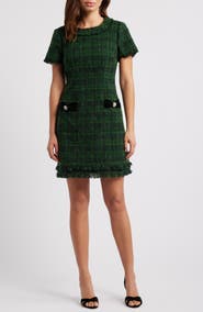 Eliza J Metallic Tweed Dress