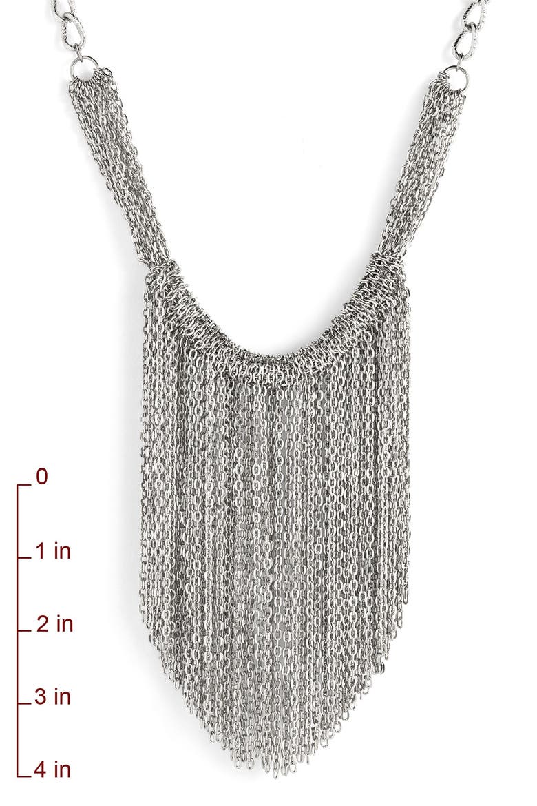 Multi Chain Bib Necklace, Alternate, color, SILVER