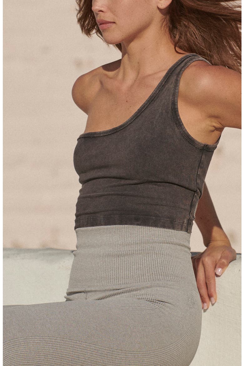 Free People FP Movement Hot Shoulder One-Shoulder Crop Tank, Main, color, BLACK
