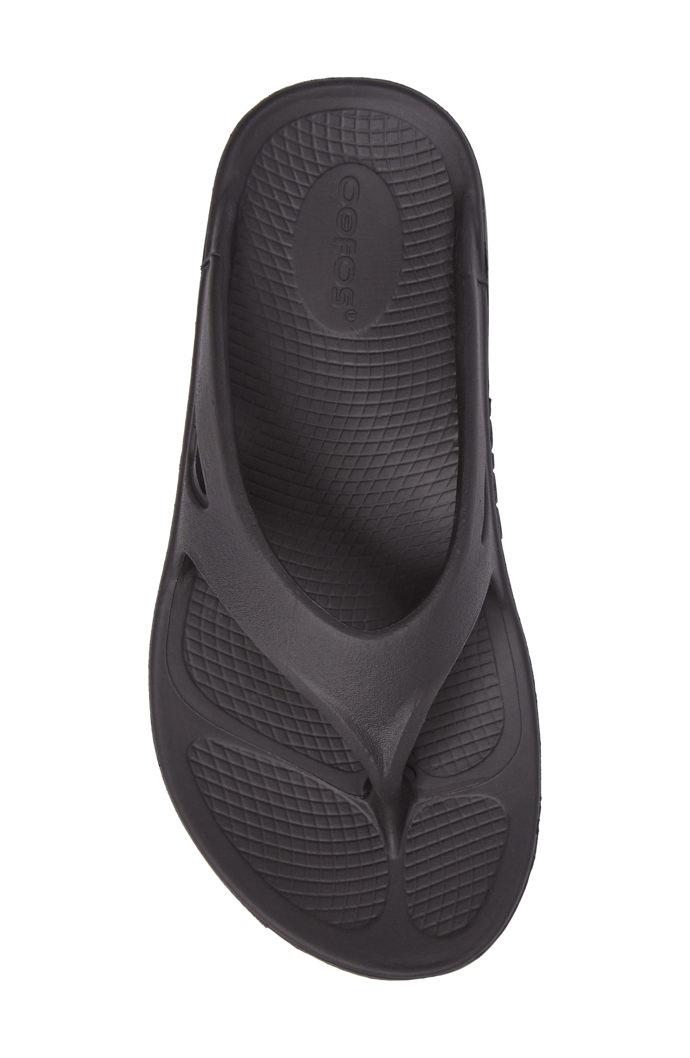 Oofos Gender Inclusive OOriginal Sandal, Alternate, color, Black