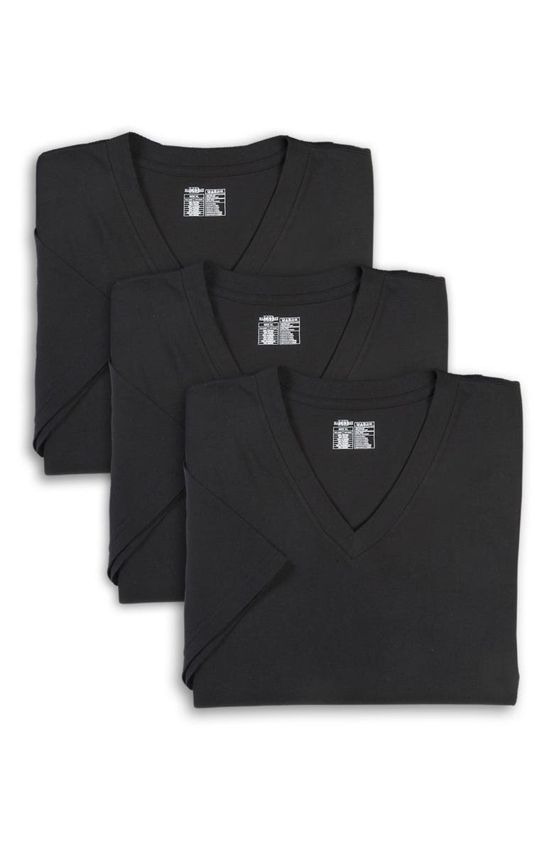 Harbor Bay by DXL 3-pk. V-Neck T-Shirts, Alternate, color, Black
