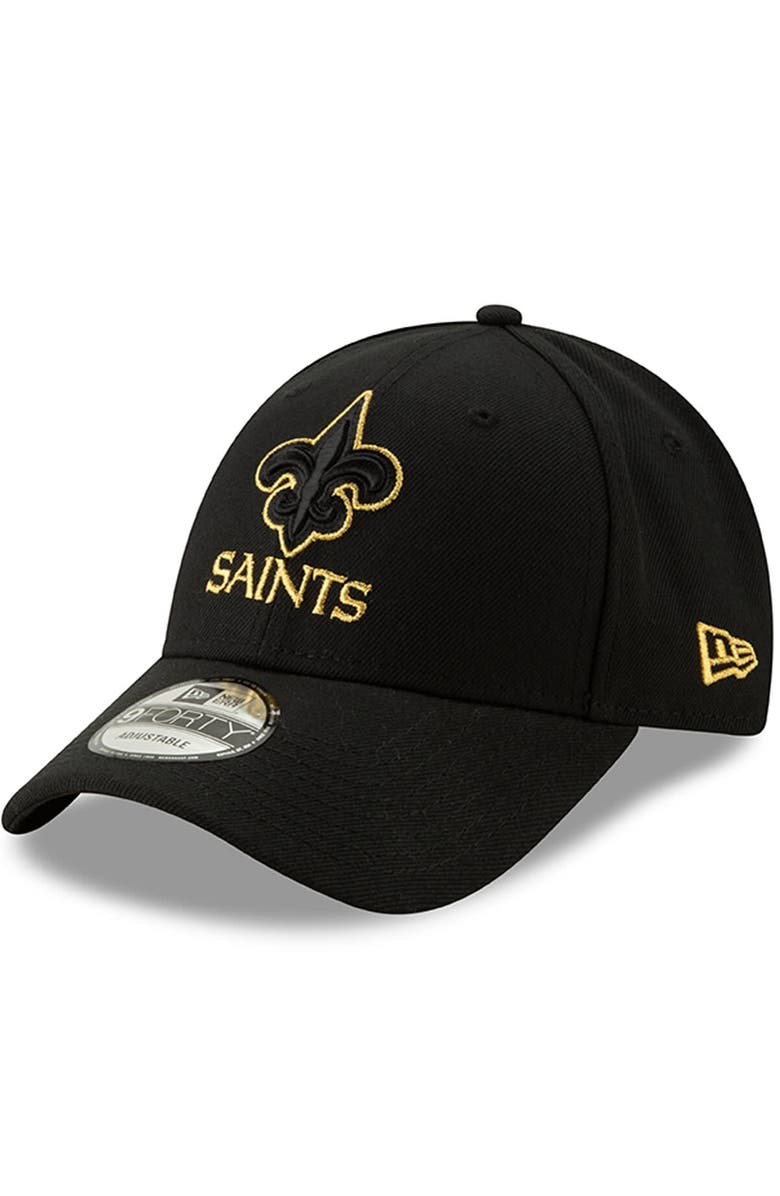 New Era Men's New Era Black New Orleans Saints Momentum 9FORTY Adjustable Snapback Hat, Main, color,