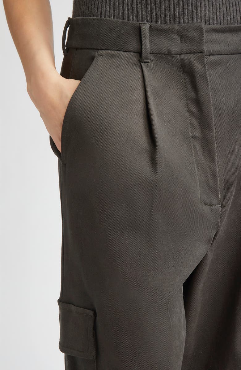 Max Mara Enigma Pleated Cargo Pants, Alternate, color, Green