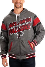 G-III SPORTS BY CARL BANKS Men's G-III Sports by Carl Banks Gray/Red Atlanta Falcons Extreme Full Back Reversible Hoodie Full-Zip Jacket