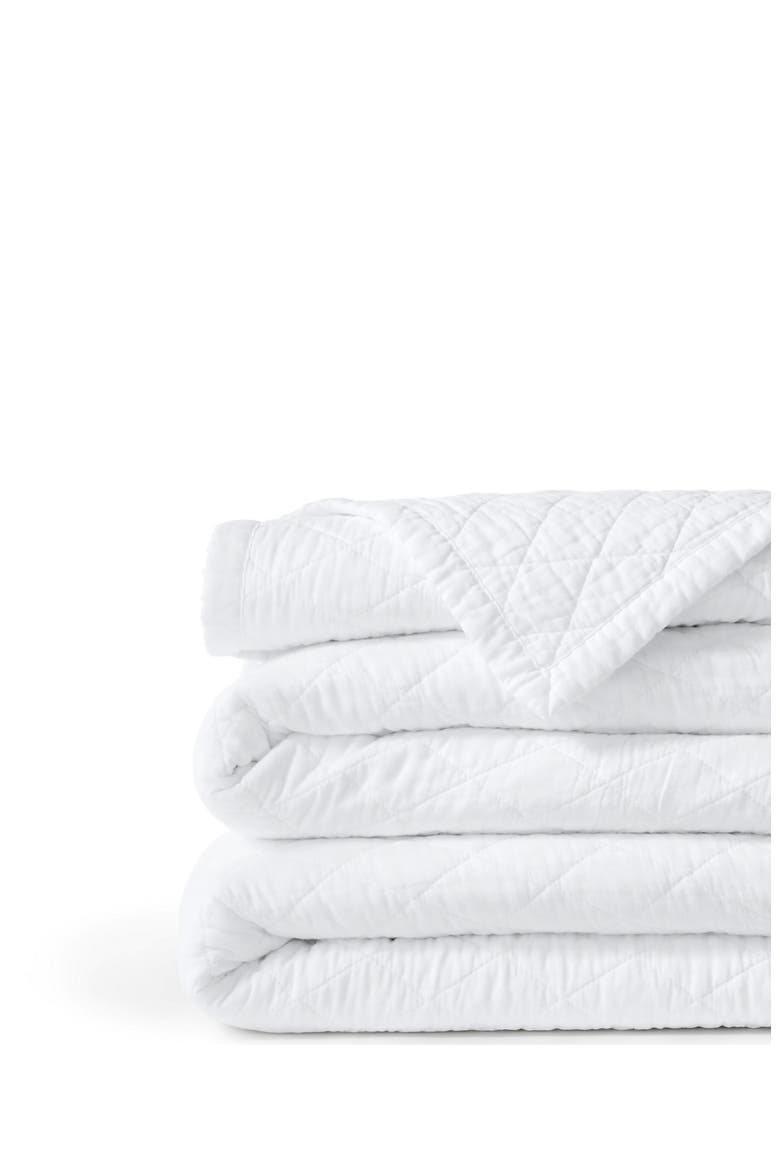Solid Diamond Double Voile Quilt, Alternate, color, White