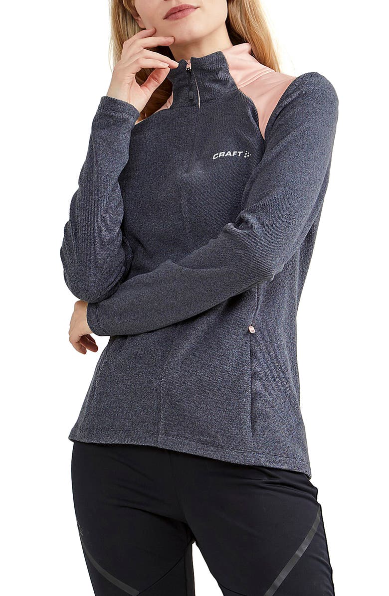 Craft Core Edge Thermal Midlayer Half Zip Pullover, Main, color, Asphalt/ Ash