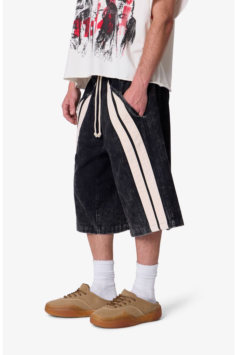 Ultra Baggy Stripe Twill Shorts, Alternate, color, WASHED BLACK