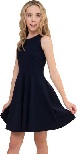 Selling Un Deux Trois navy newest blue dress size 14. Worn once!