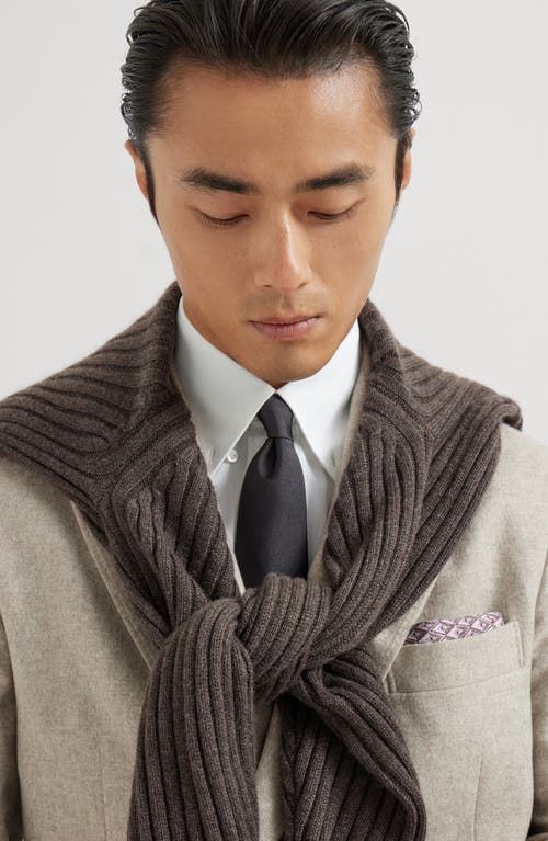 Brunello Cucinelli Silk Twill Tie In Purple