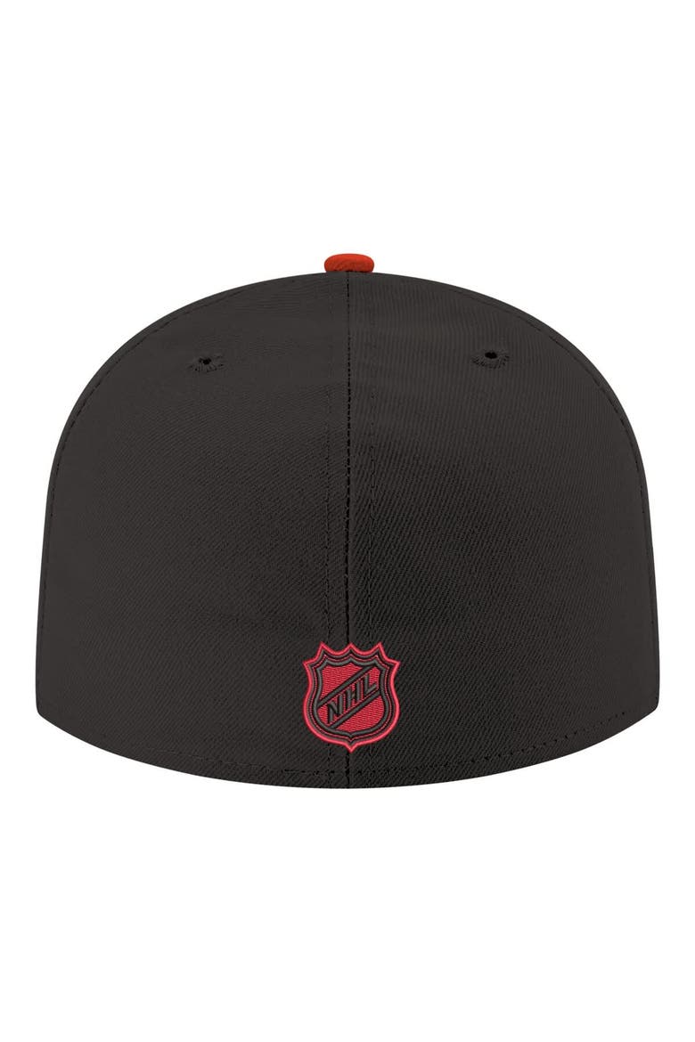 Men's New Era  Black Carolina Hurricanes Core Logo Two-Tone 59FIFTY Fitted Hat, Alternate, color, Black