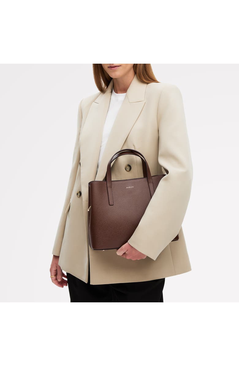 Radley Dukes Place - Texure Medium Ziptop Satchel Bag, Alternate, color, Chocolate